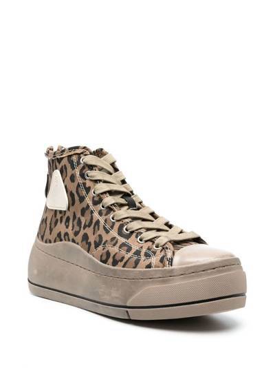 R13 leopard-print high-top trainers outlook