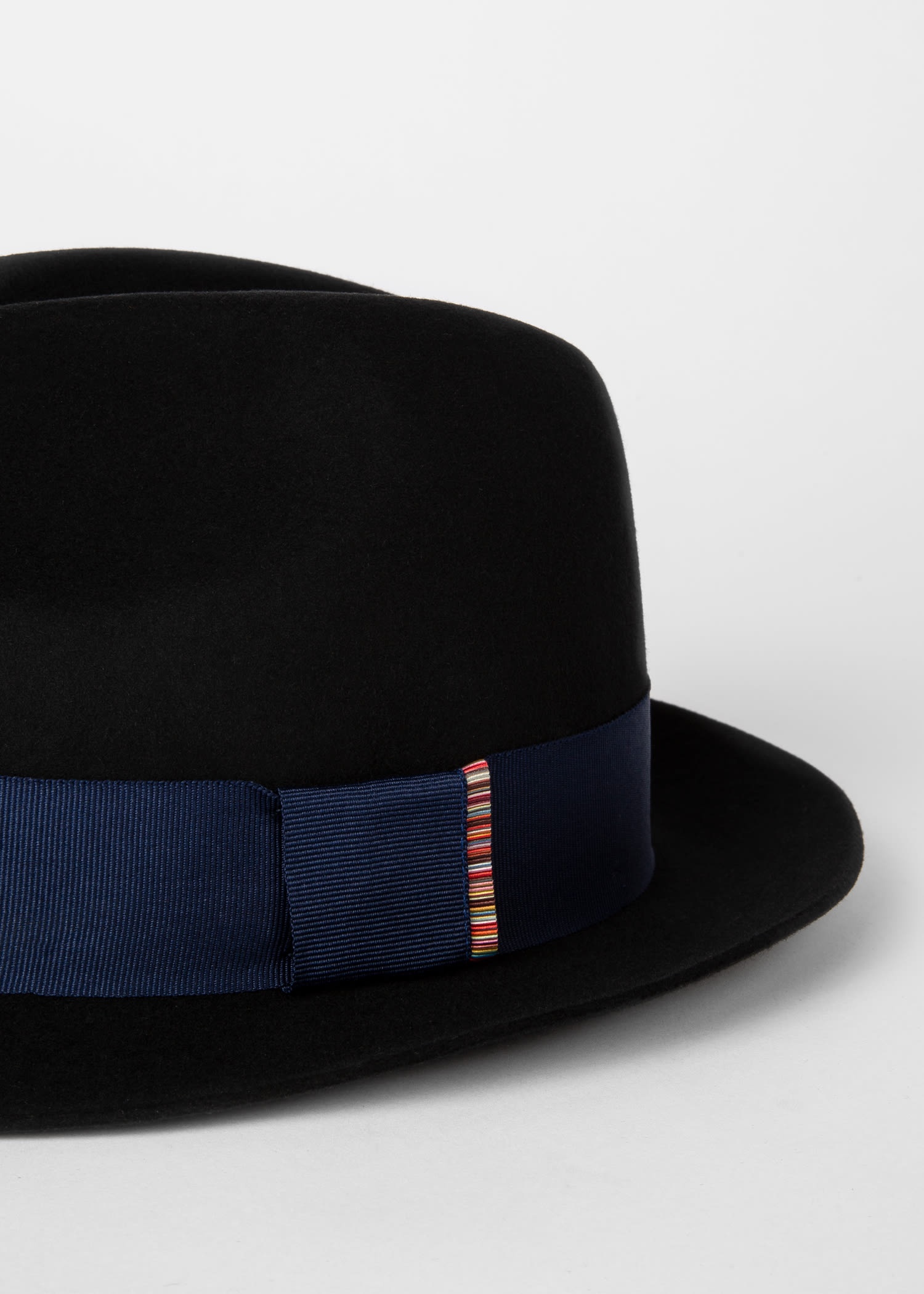 Wool Felt Fedora Hat With 'Signature Stripe' Trim - 3