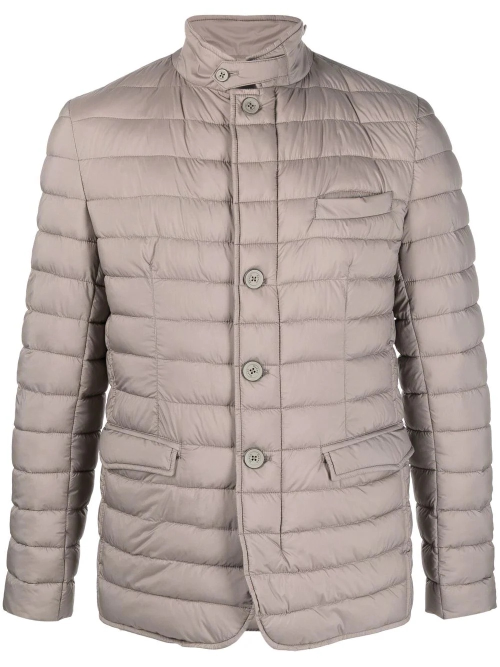 high-neck buttoned padded jacket - 1