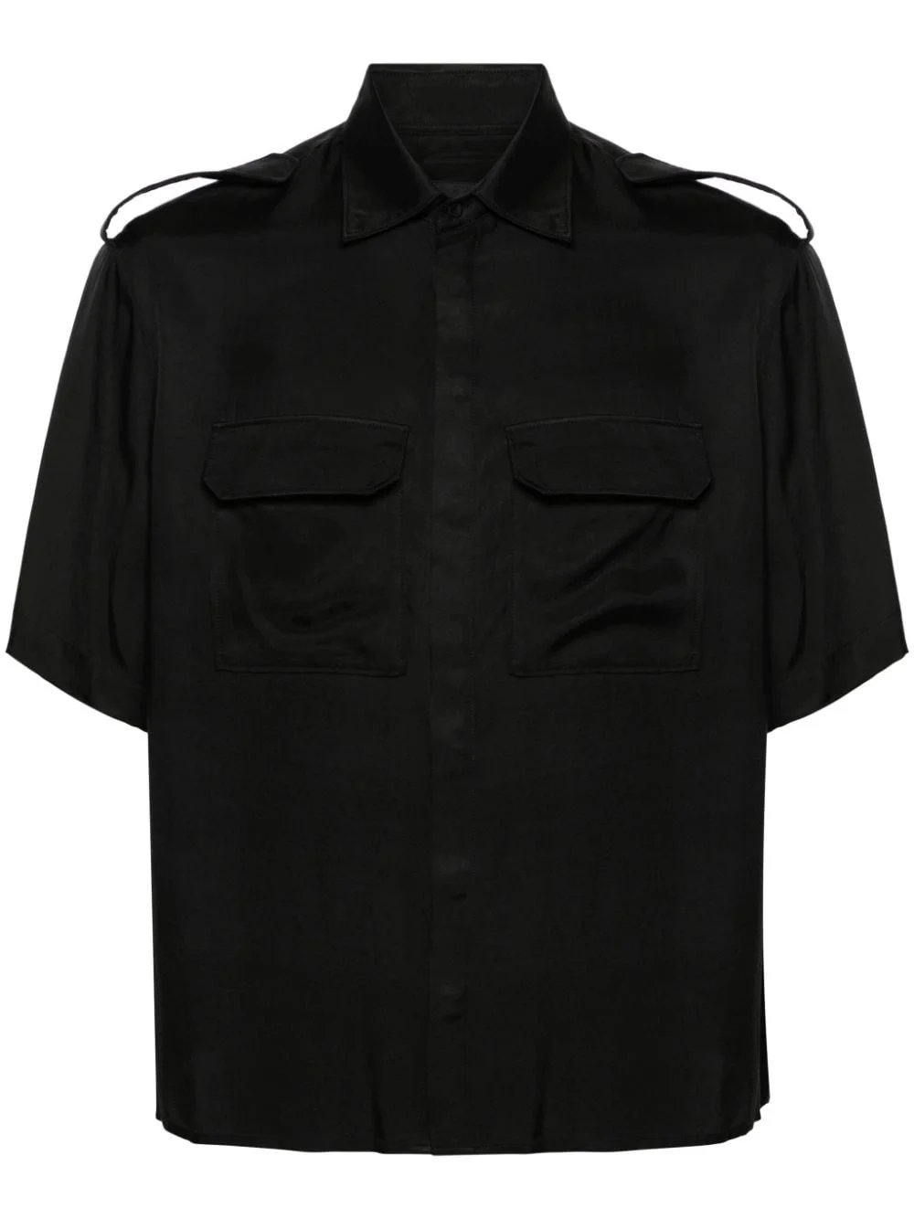epaulettes short-sleeve shirt - 1