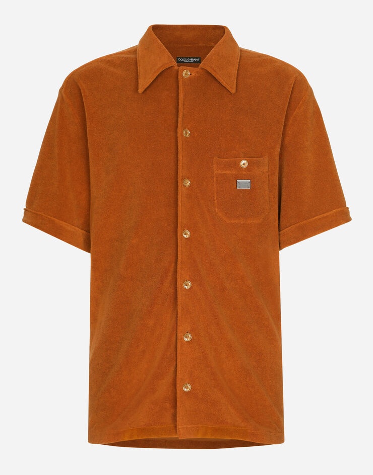 Terrycloth Hawaiian shirt with logo tag - 1