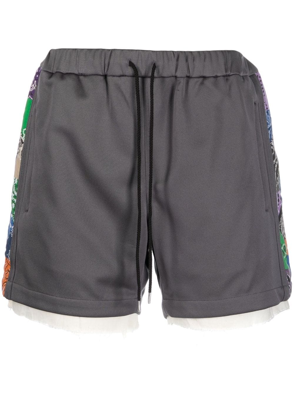 drawstring-waistband bandana-print shorts - 1