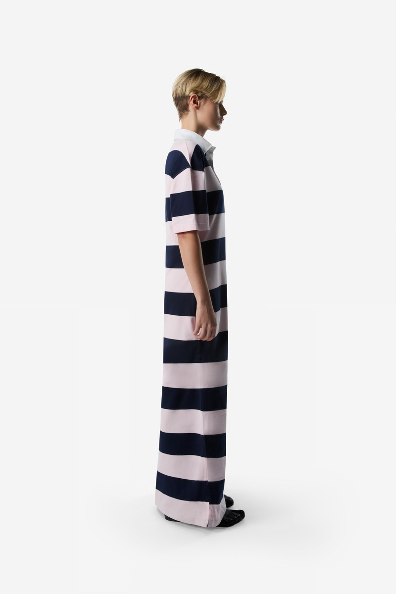 Striped Long Polo Dress 3