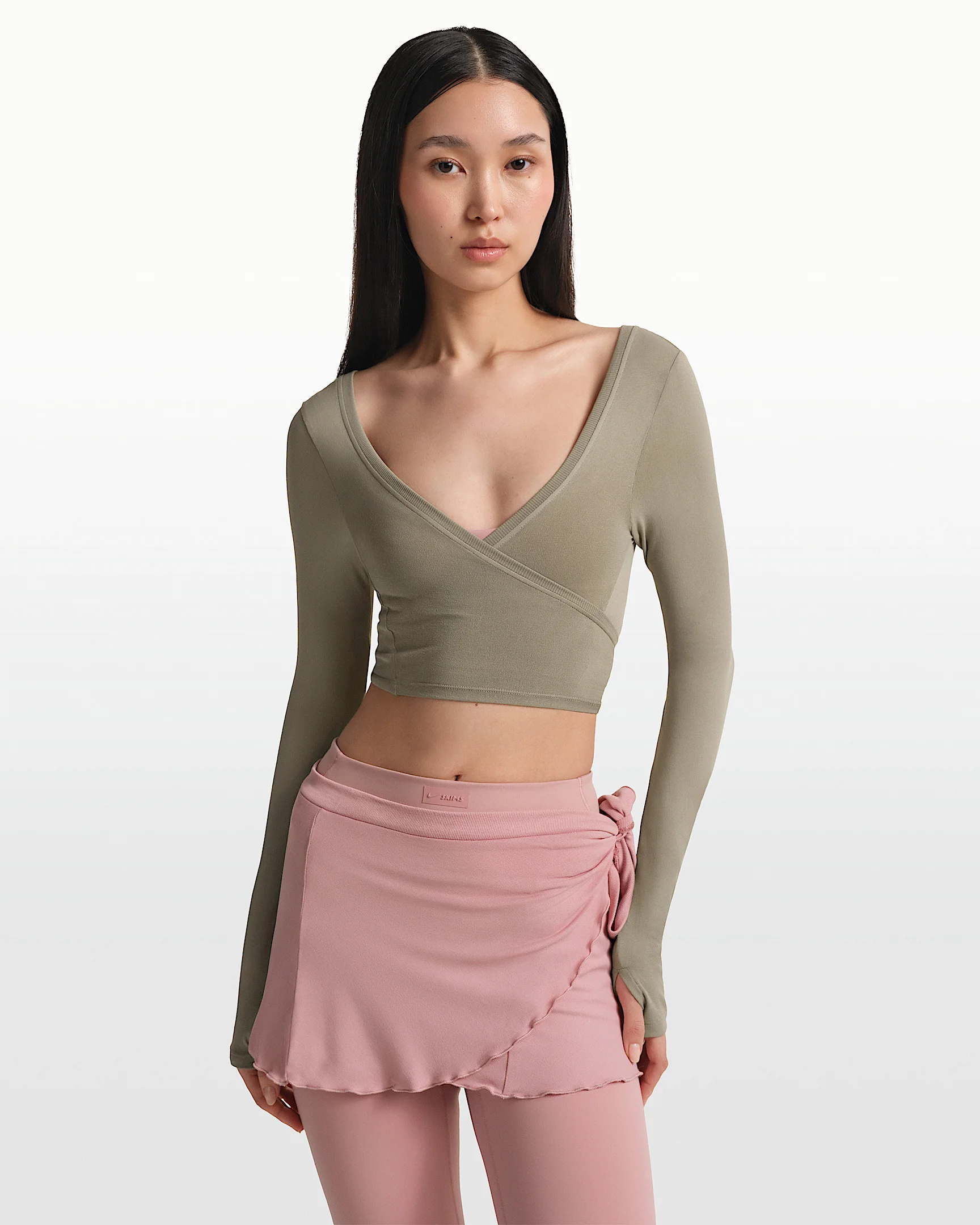 NikeSKIMS Stretch Knit Women's Long-Sleeve Wrap Top - 1