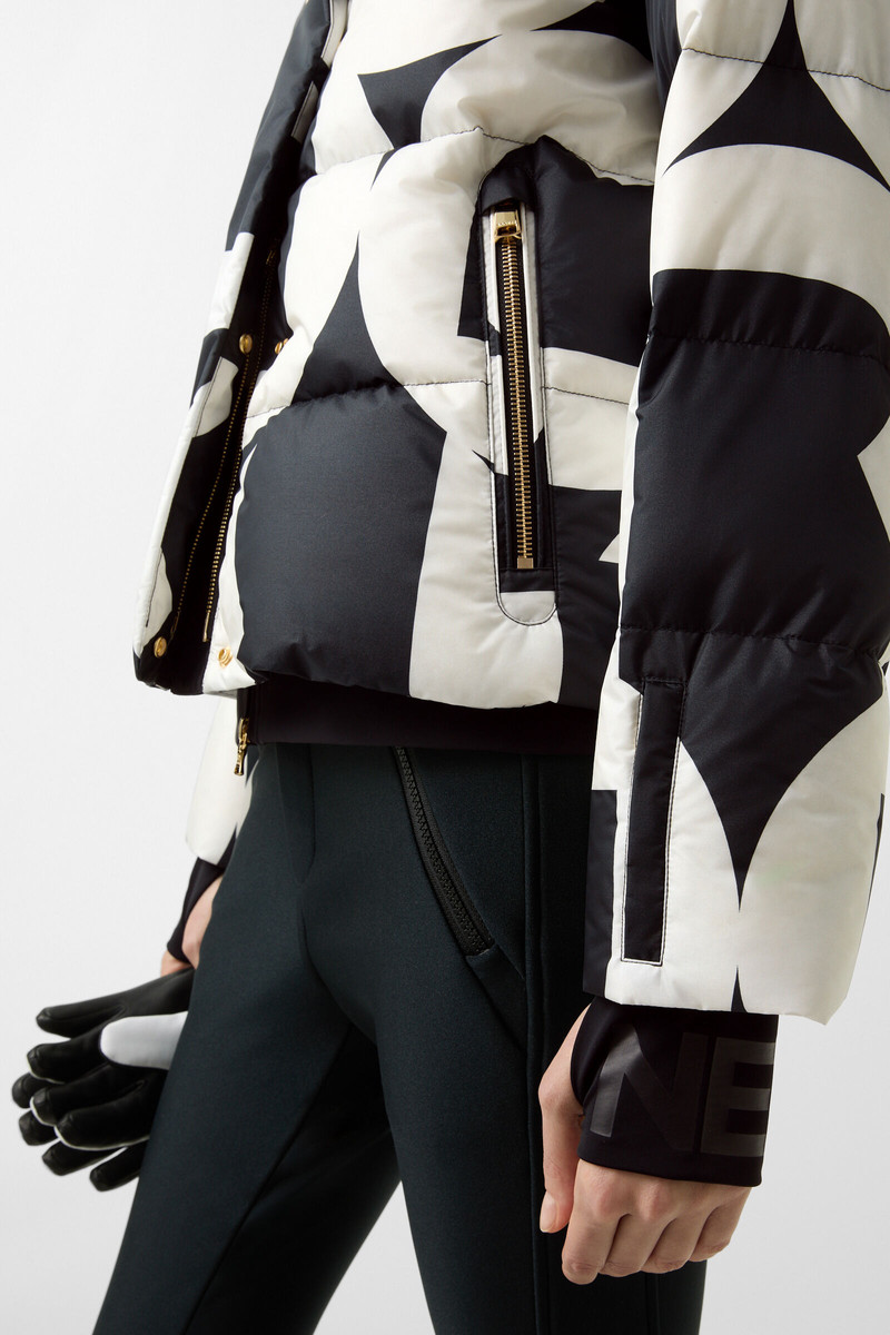 Maja down ski jacket in Black/Off-White 8