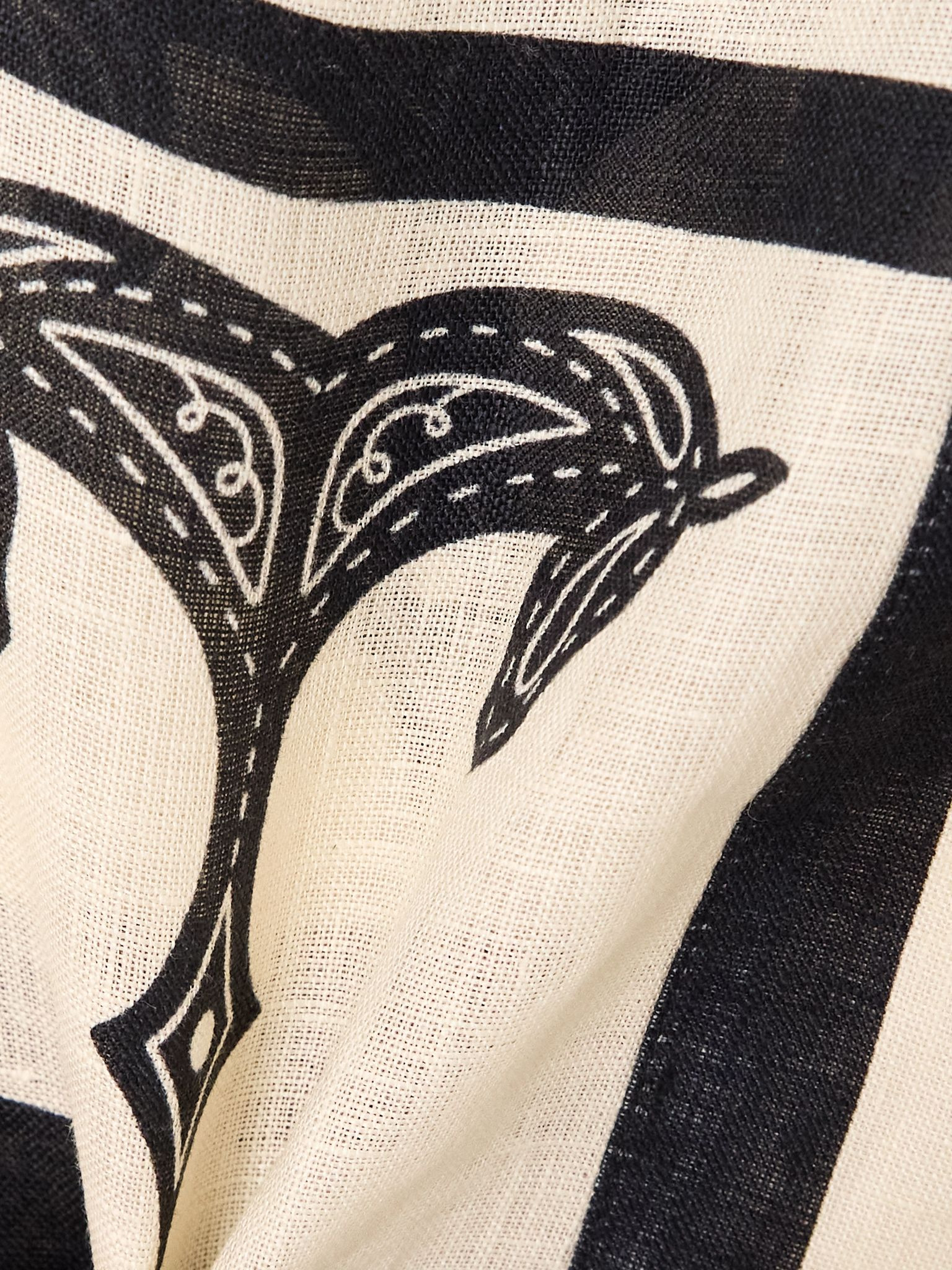 Roots wrap-effect printed linen mini skirt Ecru - 5