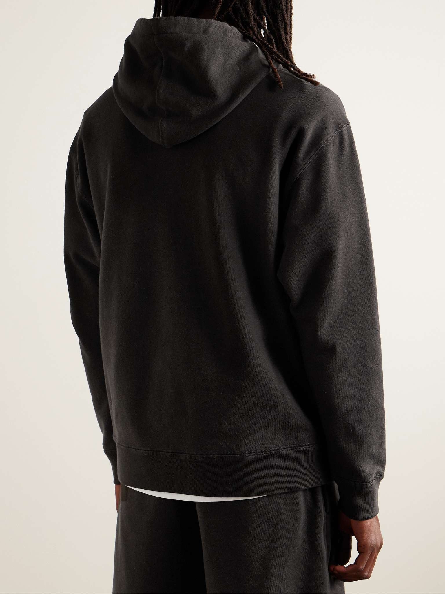 Malek Logo-Flocked Cotton-Blend Jersey Hoodie - 3