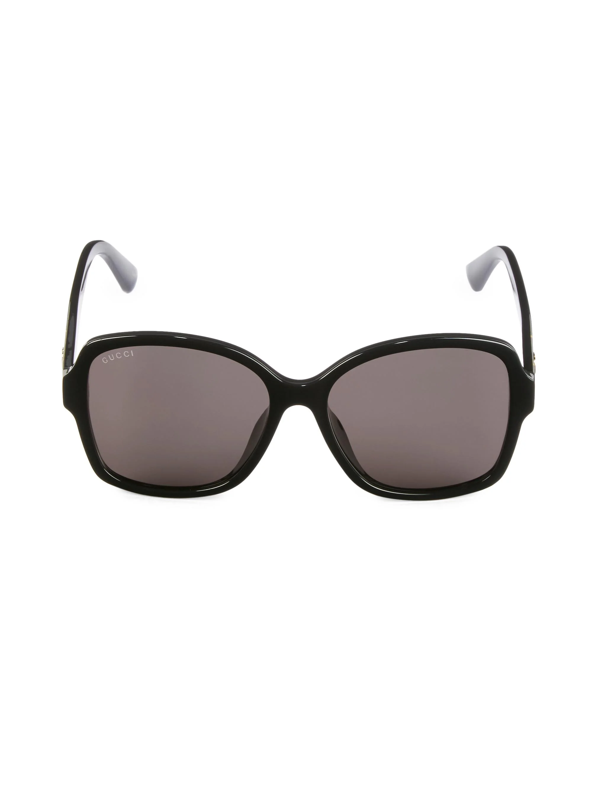 Women's 57MM Rectangular Sunglasses - Black - 1