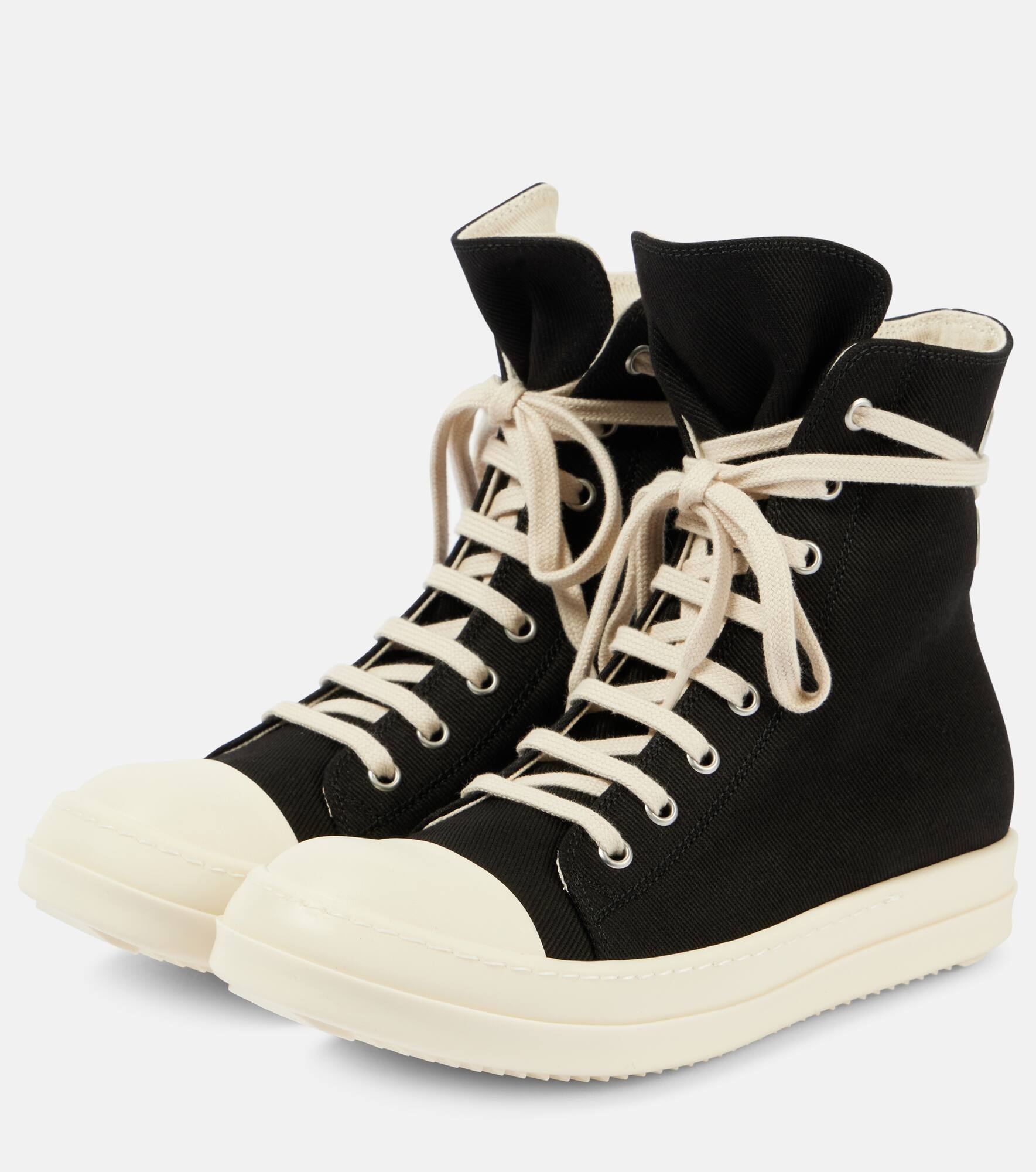 Denim high-top sneakers - 5