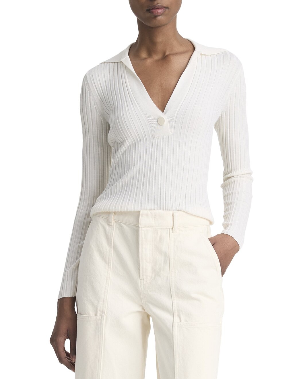 Vince Snap Wool & Silk-Blend Polo Shirt - 1