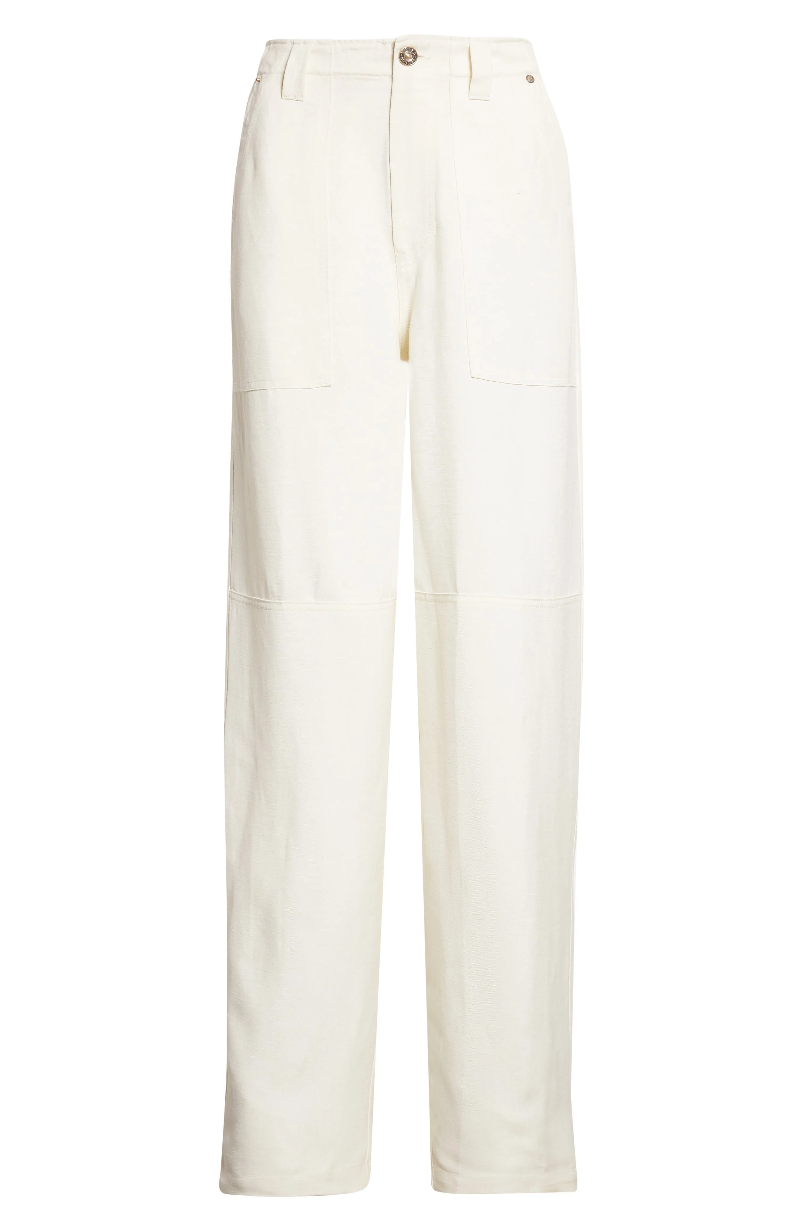 Wales Bonner Hymn High Waist Linen Blend Wide Leg Pants in Ivory at Nordstrom - 1