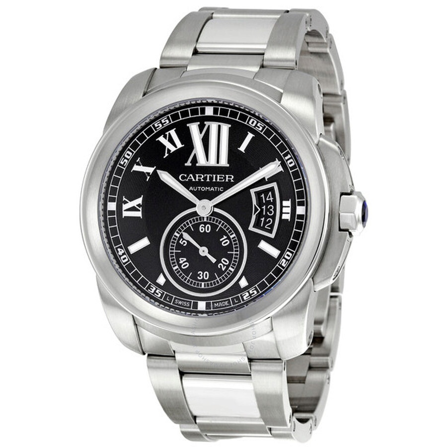 Pre-owned Cartier Calibre de Cartier Automatic Black Dial Men's Watch W7100016 - 1