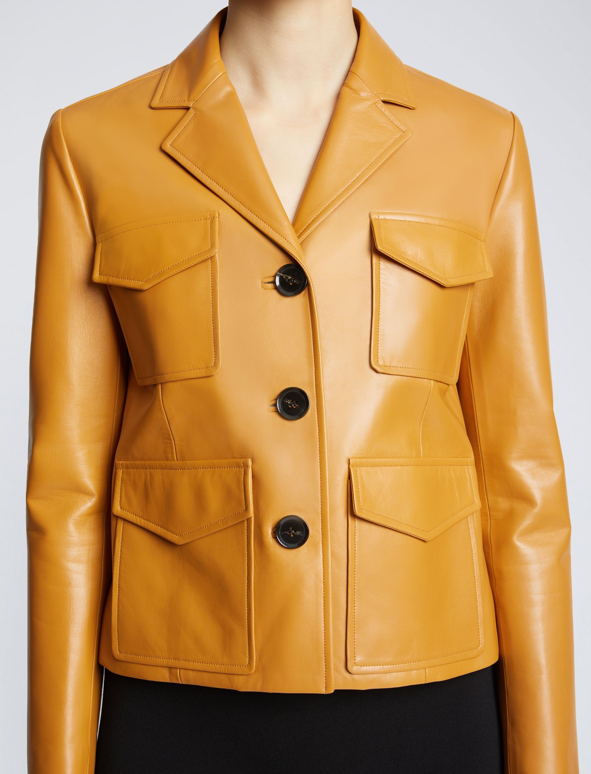 Glossy Leather Jacket - 6