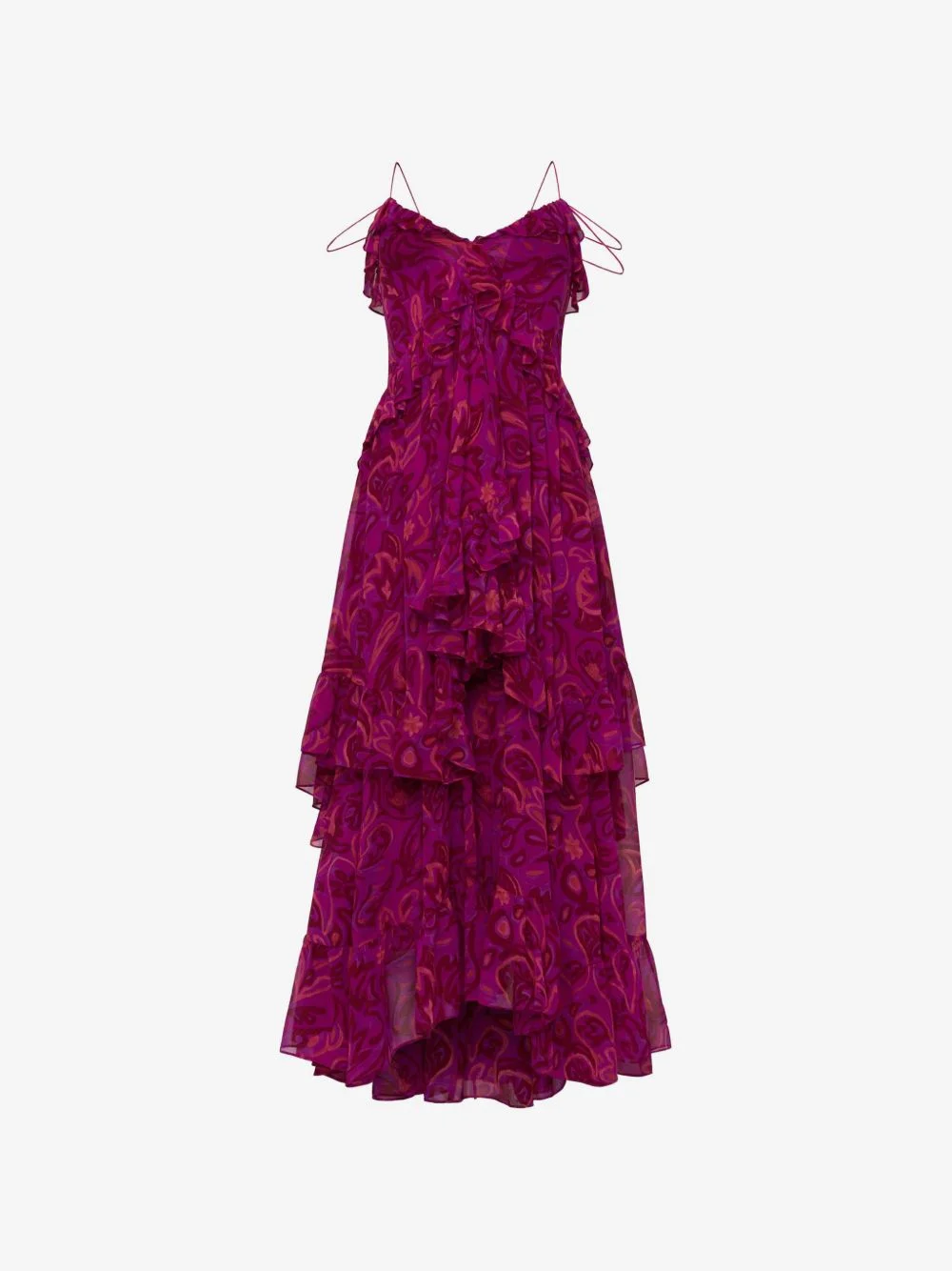 paisley-print ruffled maxi dress - 1