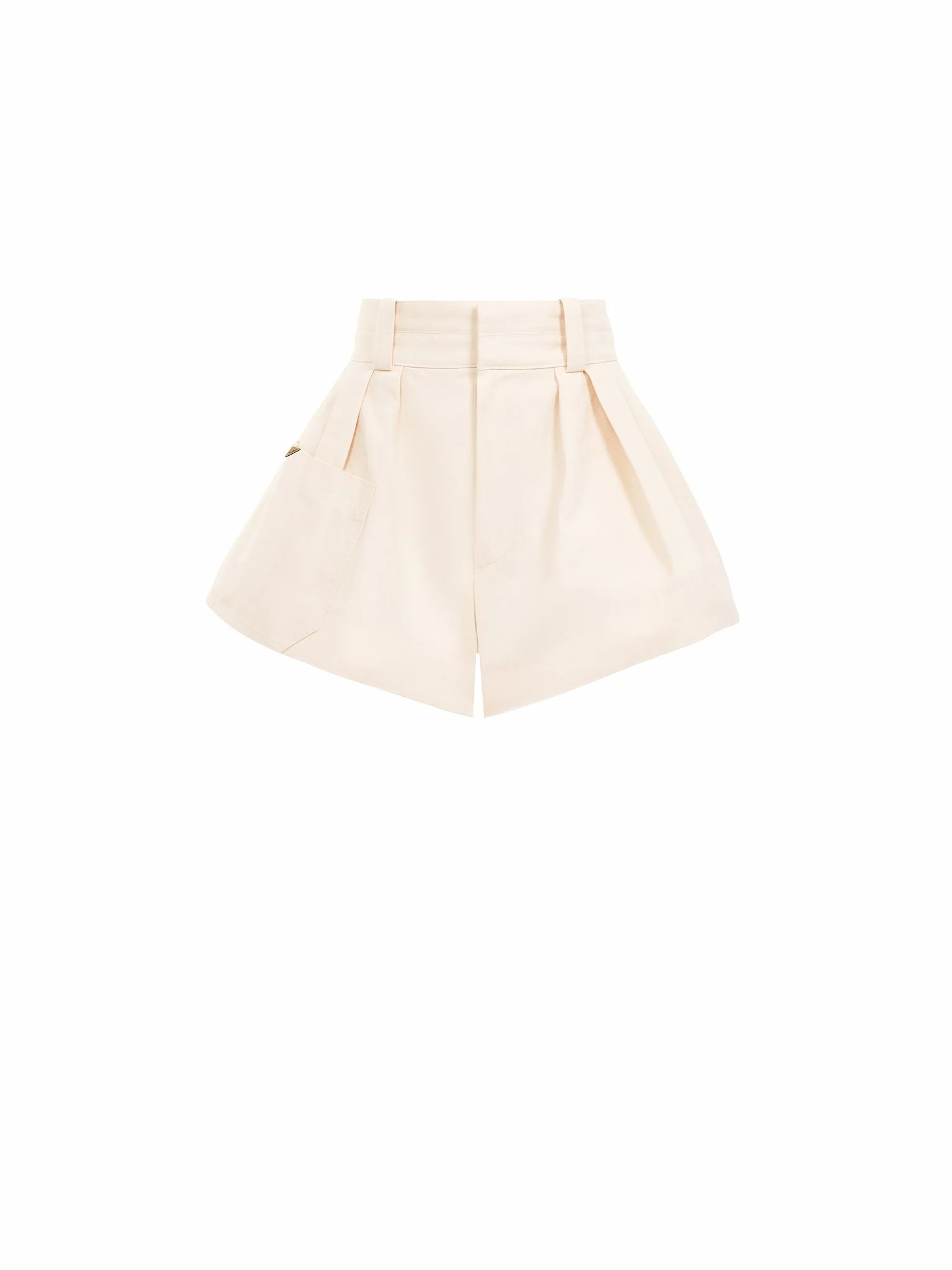 HIGH-RISE MINI SHORTS IN COTTON CANVAS - 1