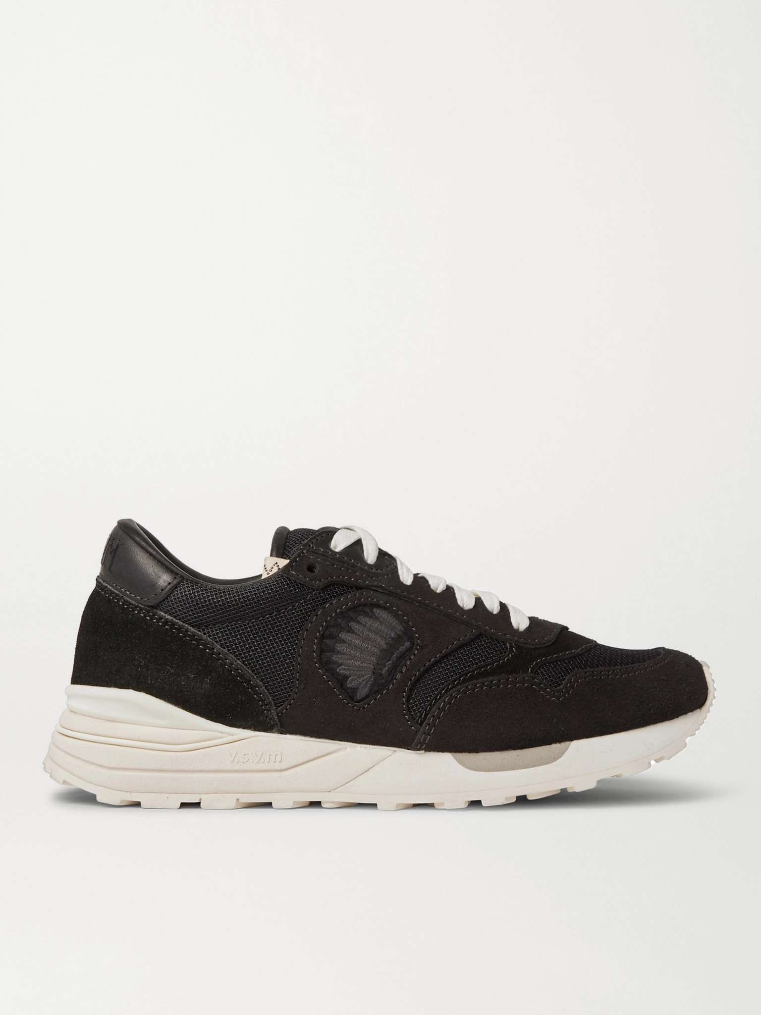 Roland Leather-Trimmed Suede and Mesh Sneakers - 1