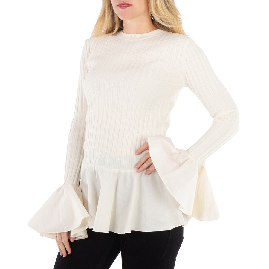 JW Anderson Contrast Woven Hem Knit Top - 2