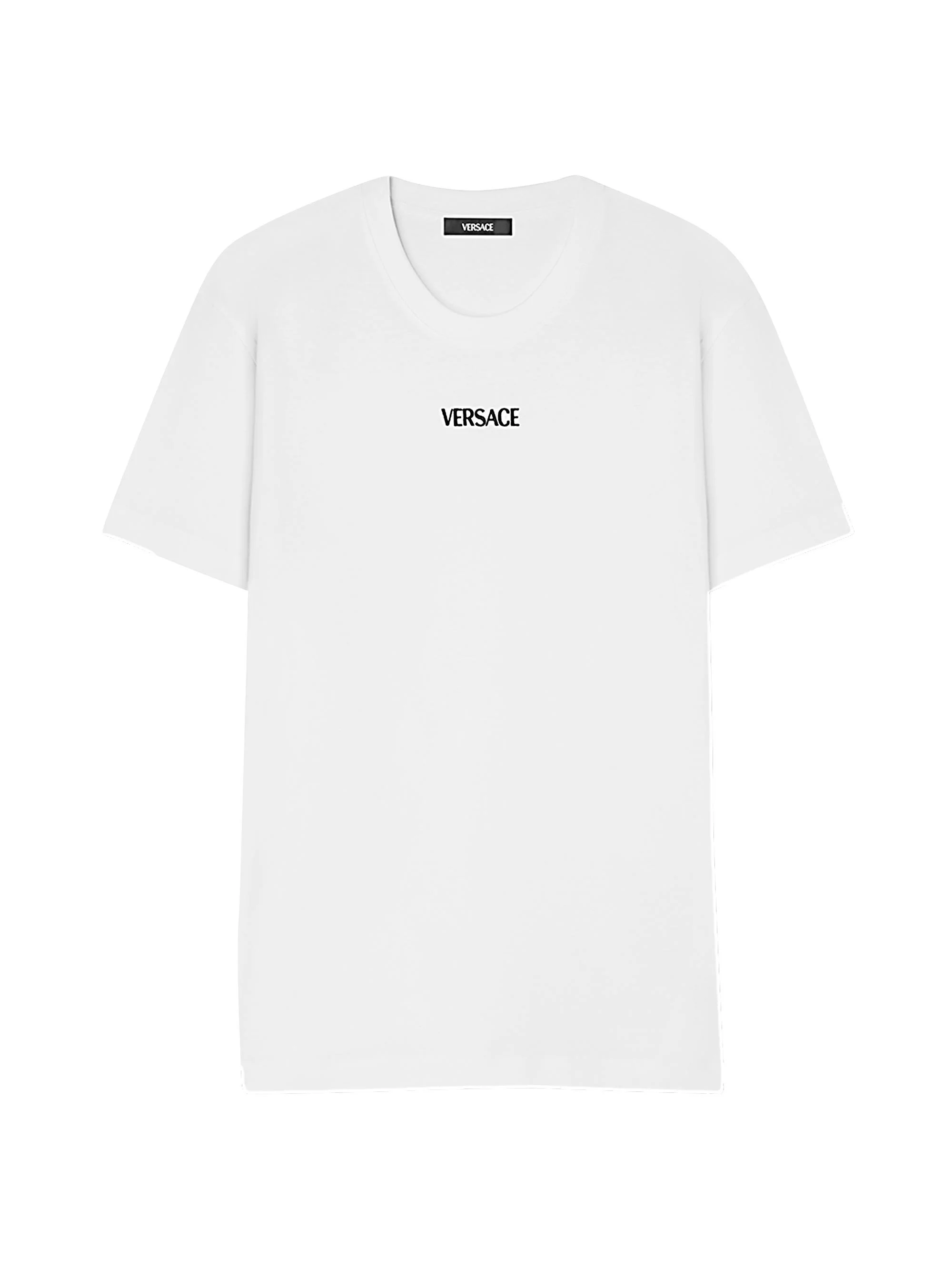 Men's Logo Embroidered Cotton Crewneck T-Shirt - Optical White - 1