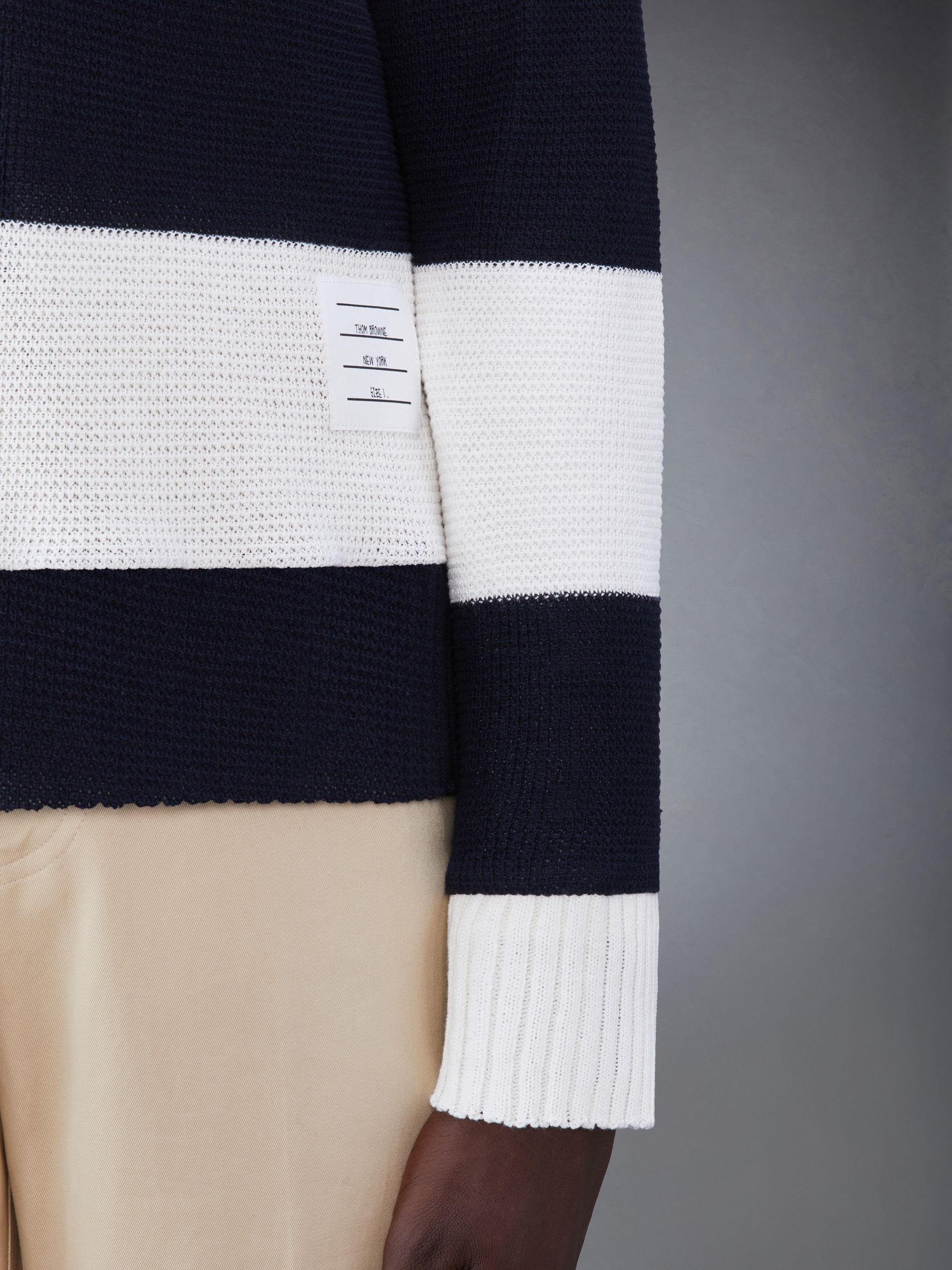 striped knitted polo shirt - 6