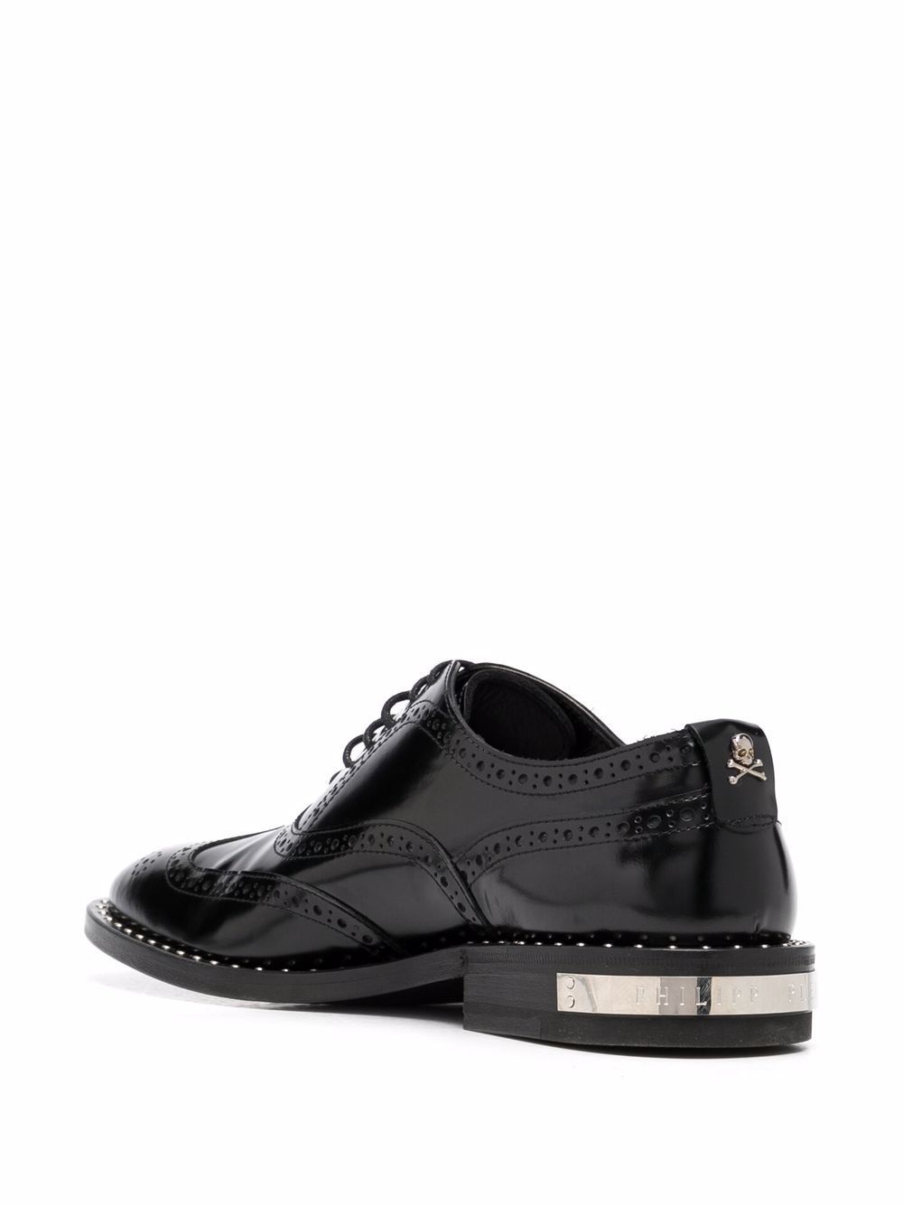 leather studded-edge brogues - 3