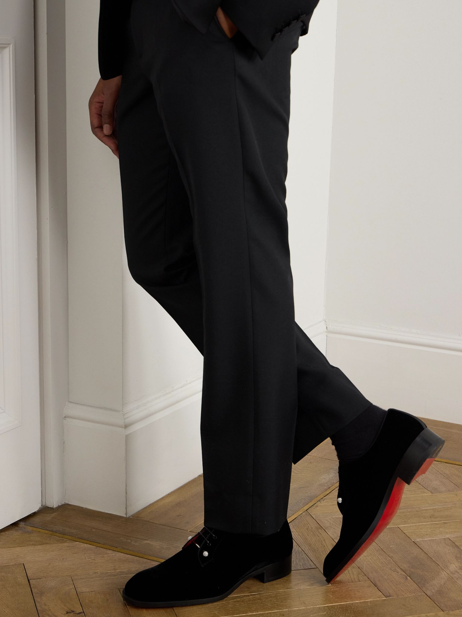 Chambeliss Night Velvet Derby Shoes Black - 2