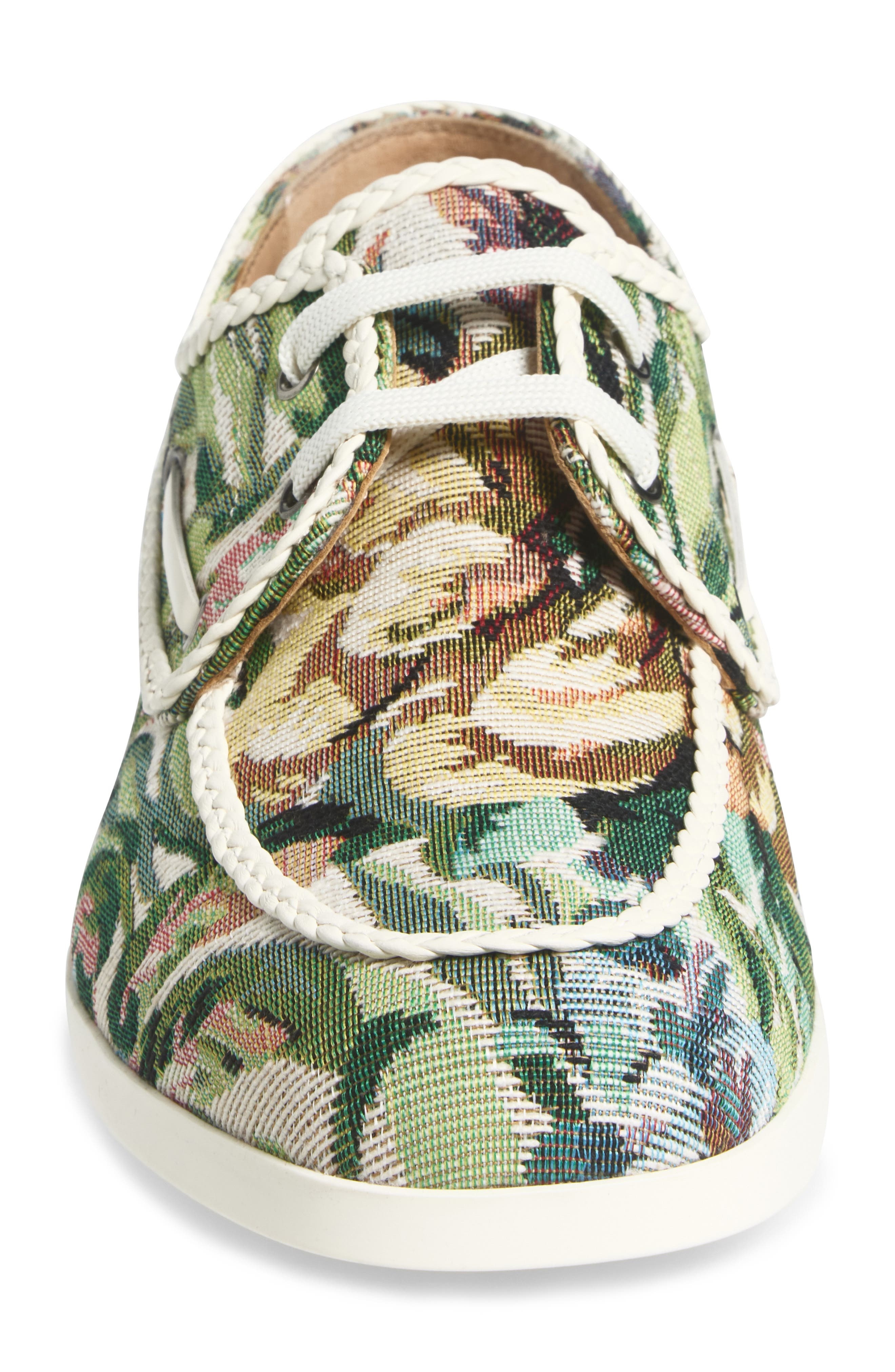 Valentino Garavani Palm Avenue Jacquard Boat Shoe in Multicolor/Ivory at Nordstrom - 4