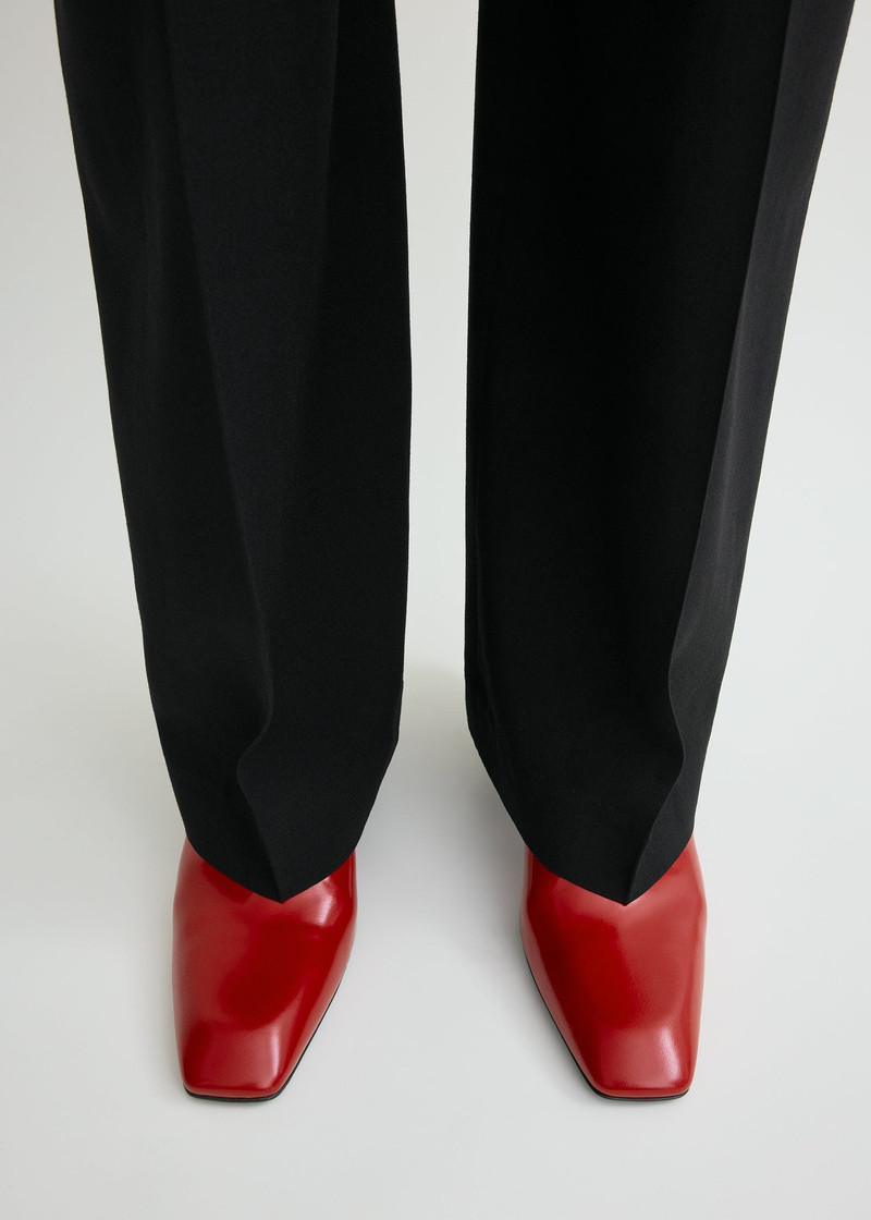 Bar glossy leather boots red 3