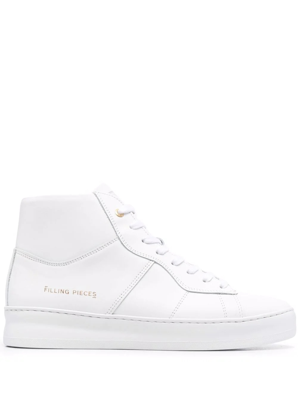 high-top panelled leather sneakers - 1