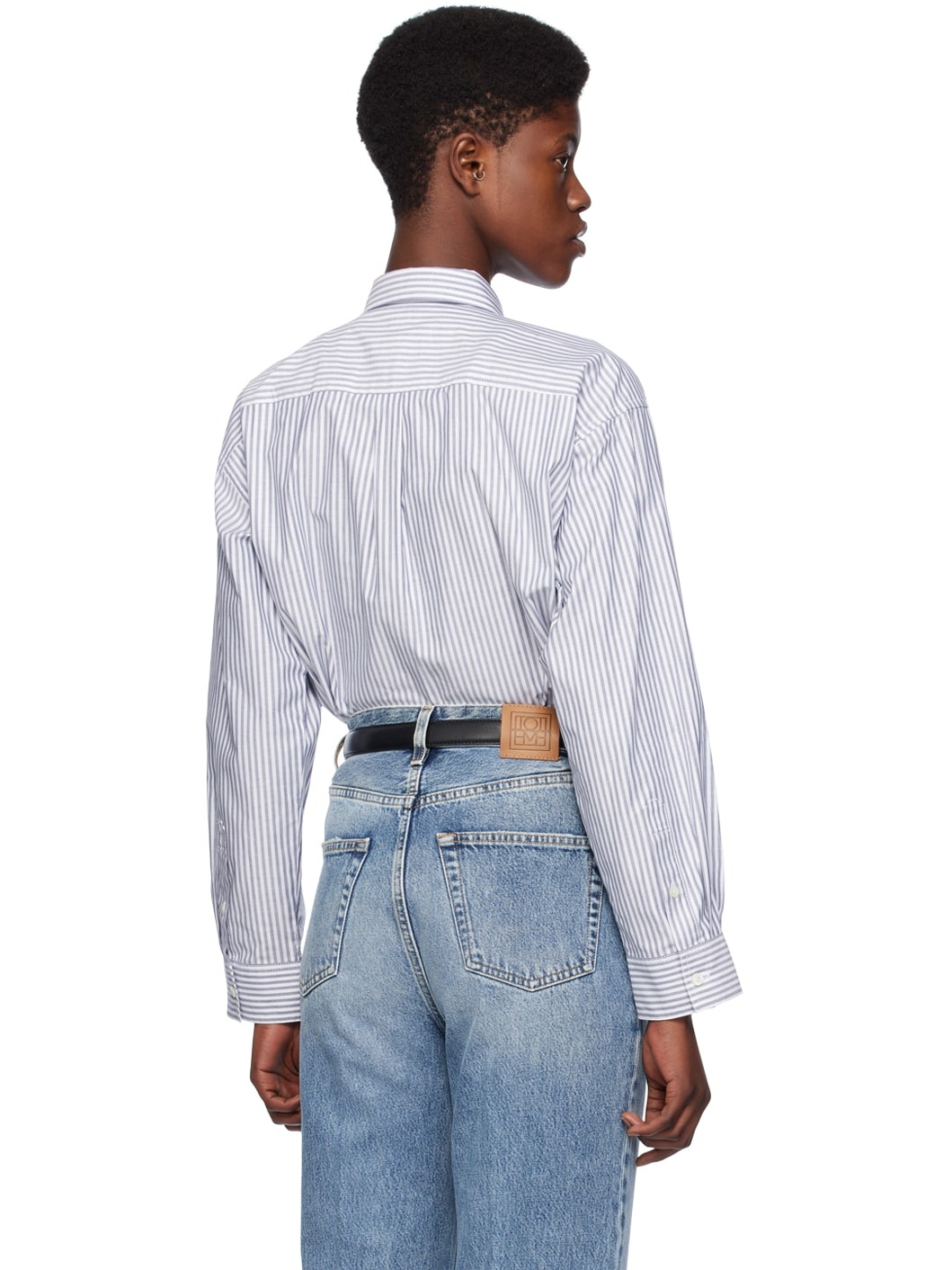 Blue & White Striped Shirt - 3