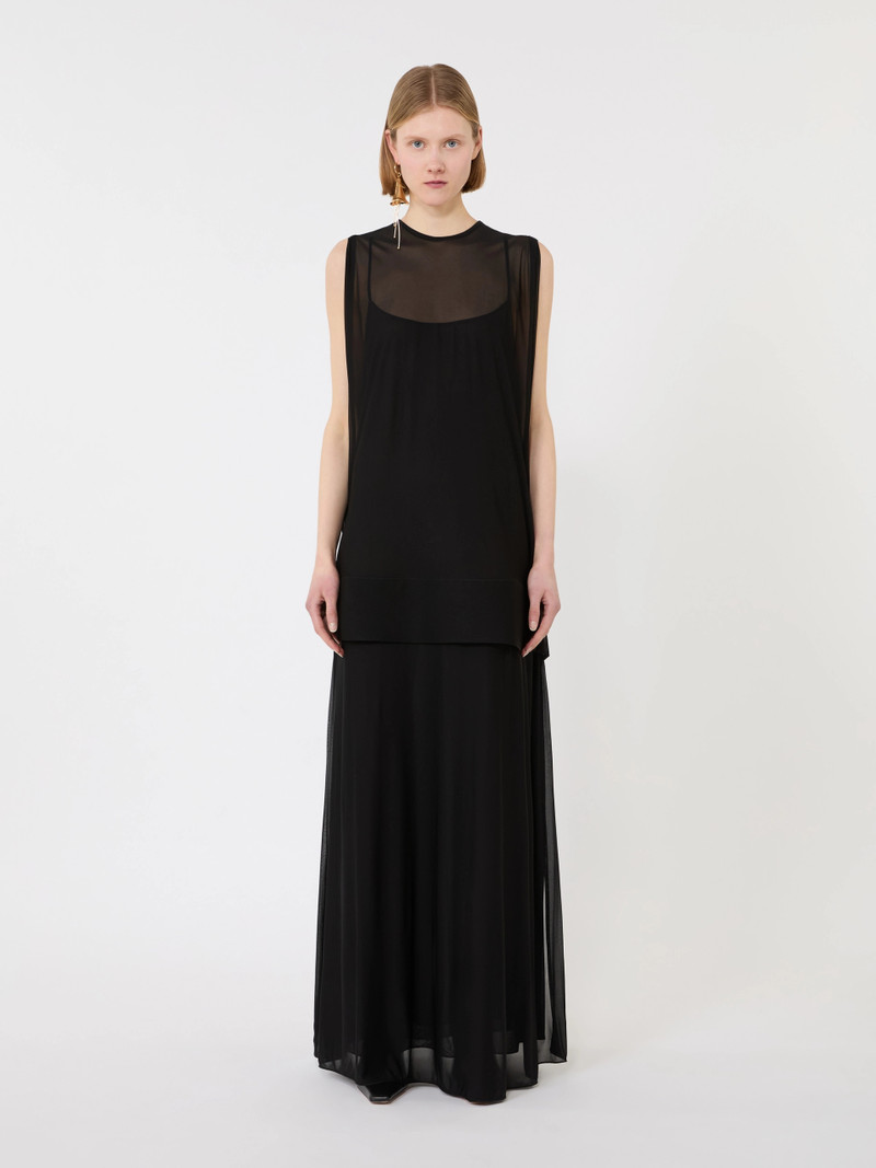 COLLE Long, viscose jersey dress - BLACK 3