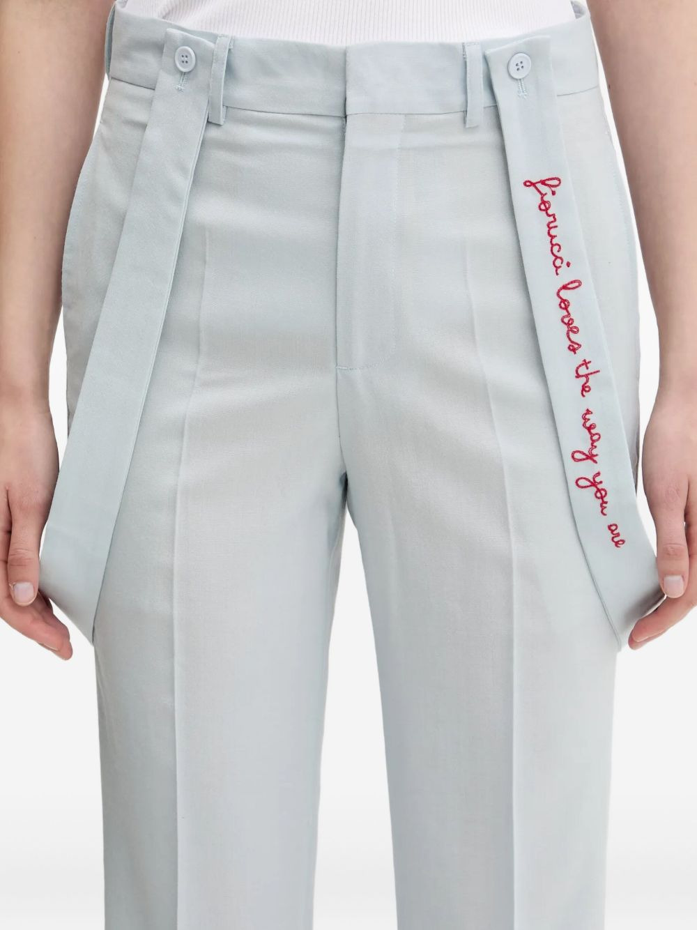 embroidered suspender trousers - 4