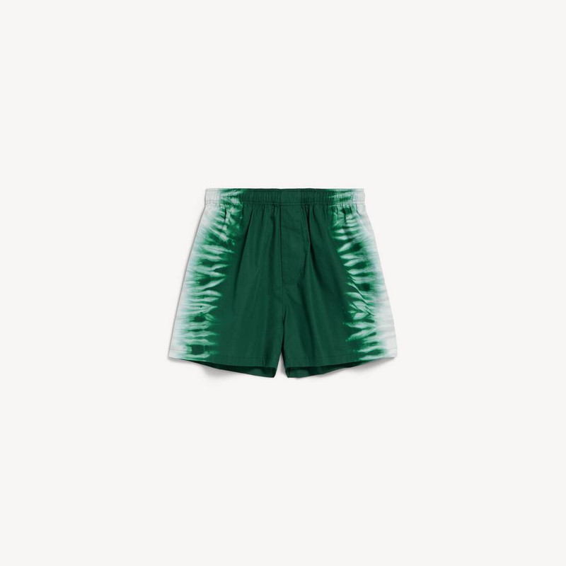 Men's Extreme Tie Dye Relaxed Fit Shorts in Green/white 1