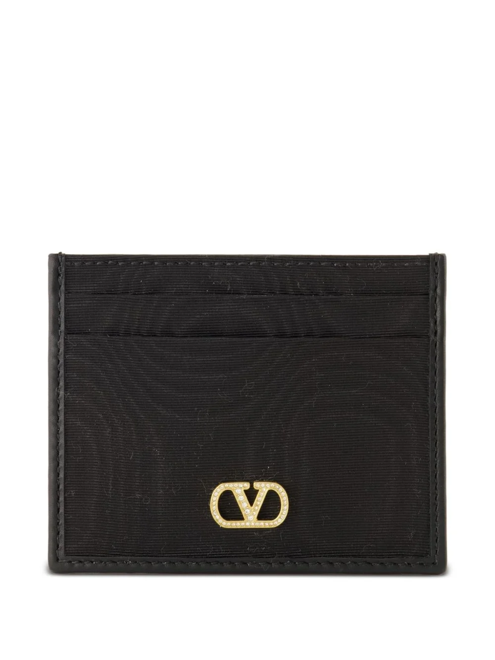 VLogo crystal-embellished card holder - 1