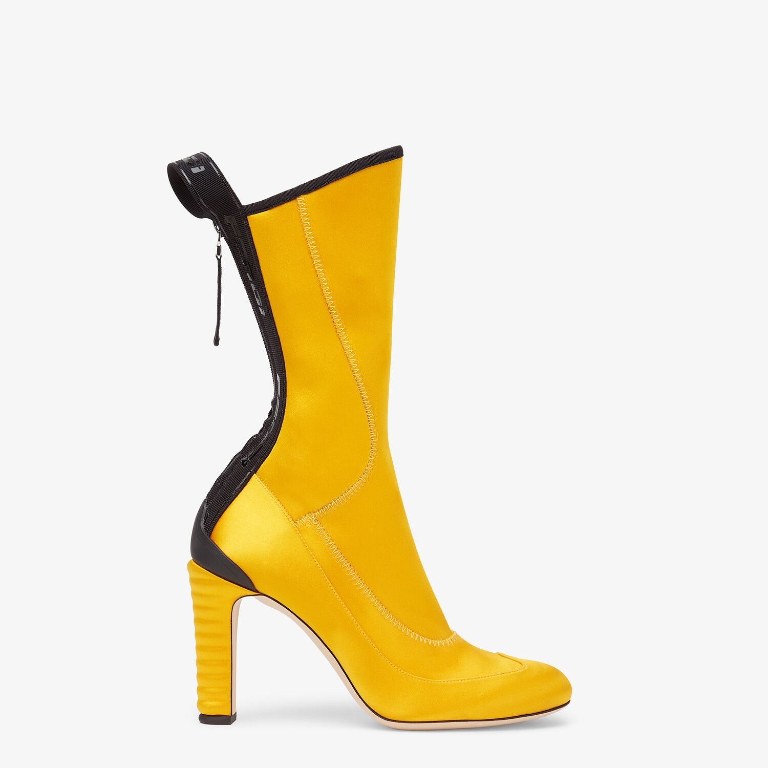 Promenade Booties in yellow tech satin - 1