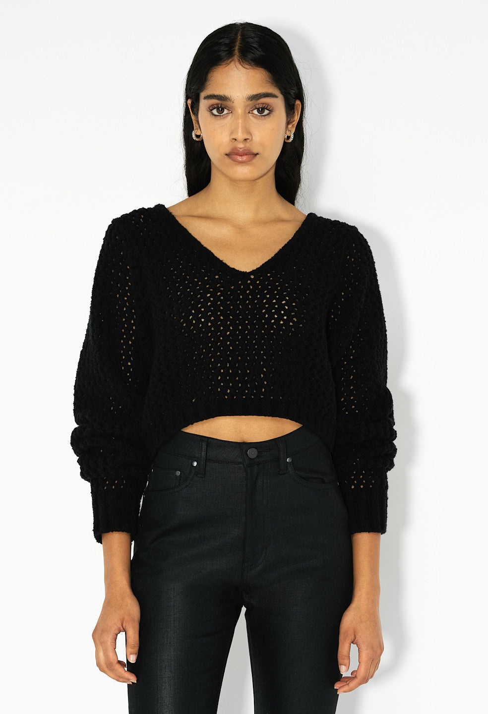 FOAM BOUCLE CROPPED SWEATER - 5