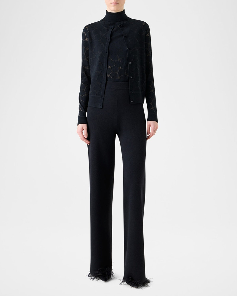 AKRIS Broken Stone Jacquard Wool-Silk Cardigan outlook