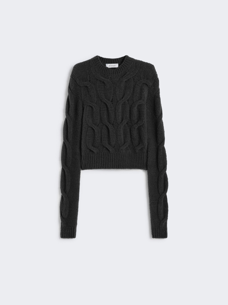 NUVOLE Fluffy cable-knit sweater 1