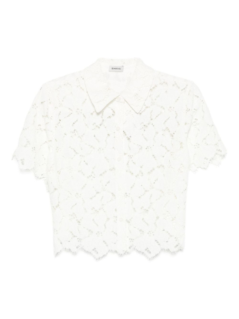 lace scalloped-hem shirt 1
