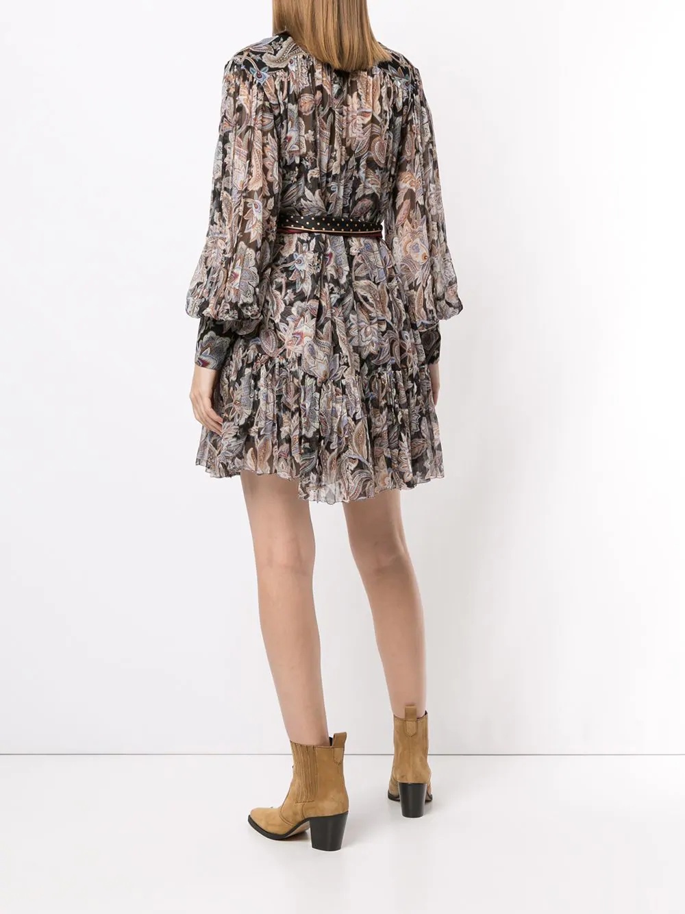 floral-print ruffled dress - 4