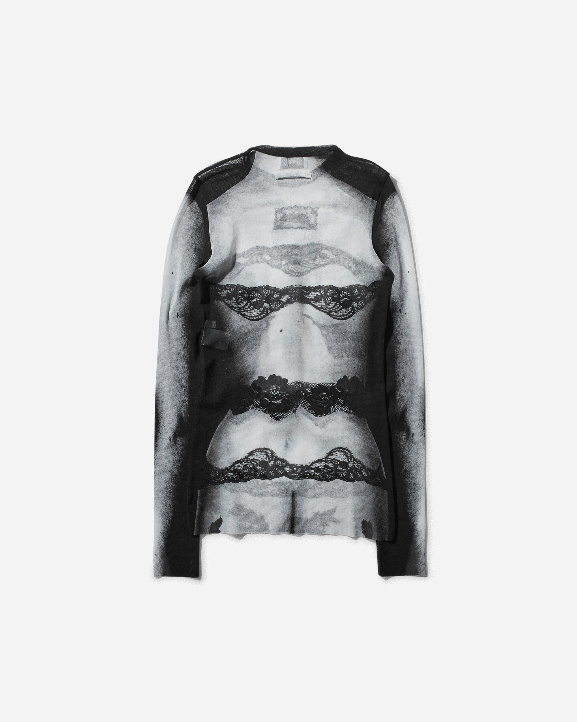 Women's Body Lace Marinière Top Black / Grey / White - 2
