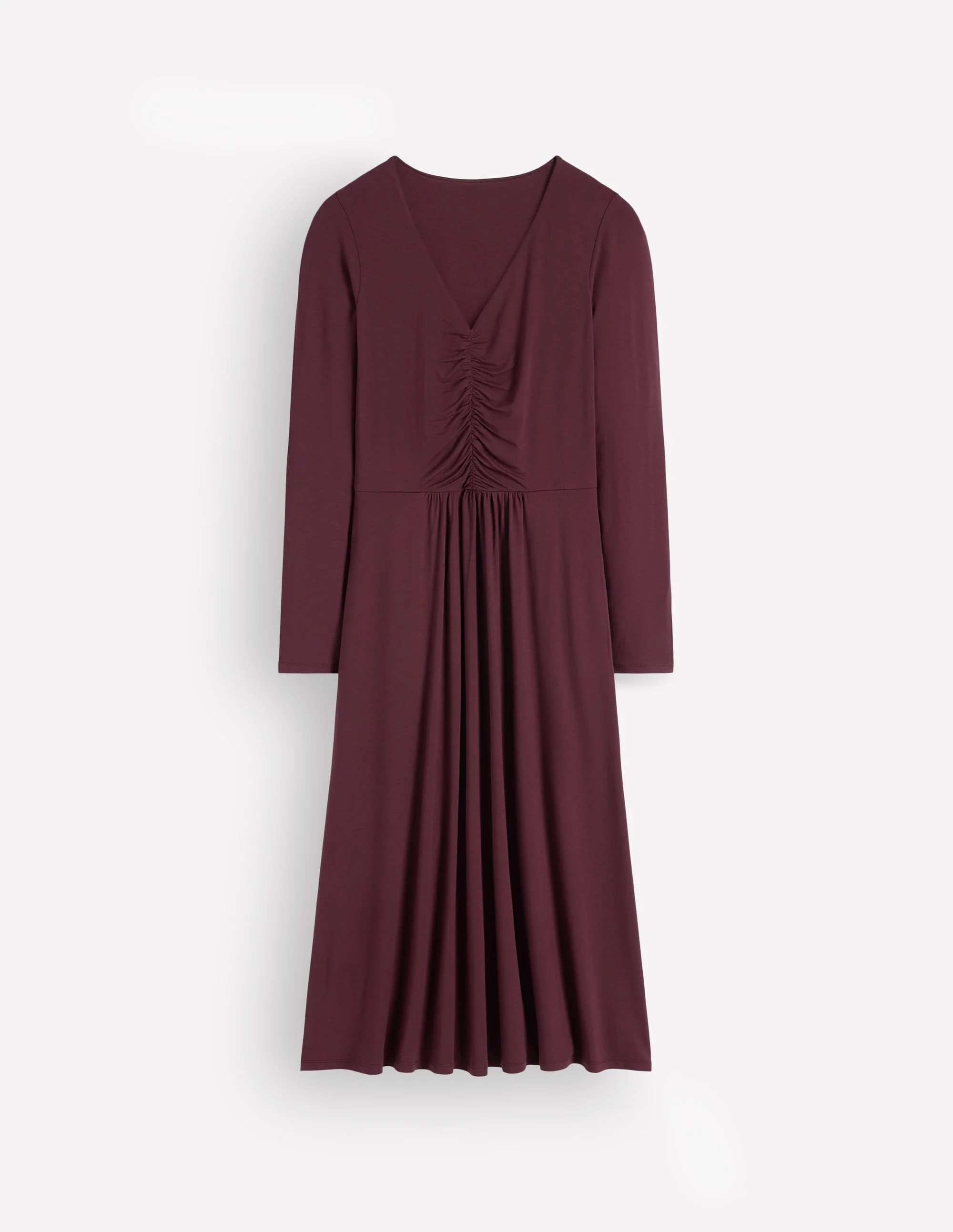 Jasmine Ruched Jersey Dress-Winetasting - 1
