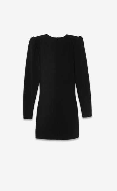 SAINT LAURENT buttoned v-neck dress in double sablé outlook