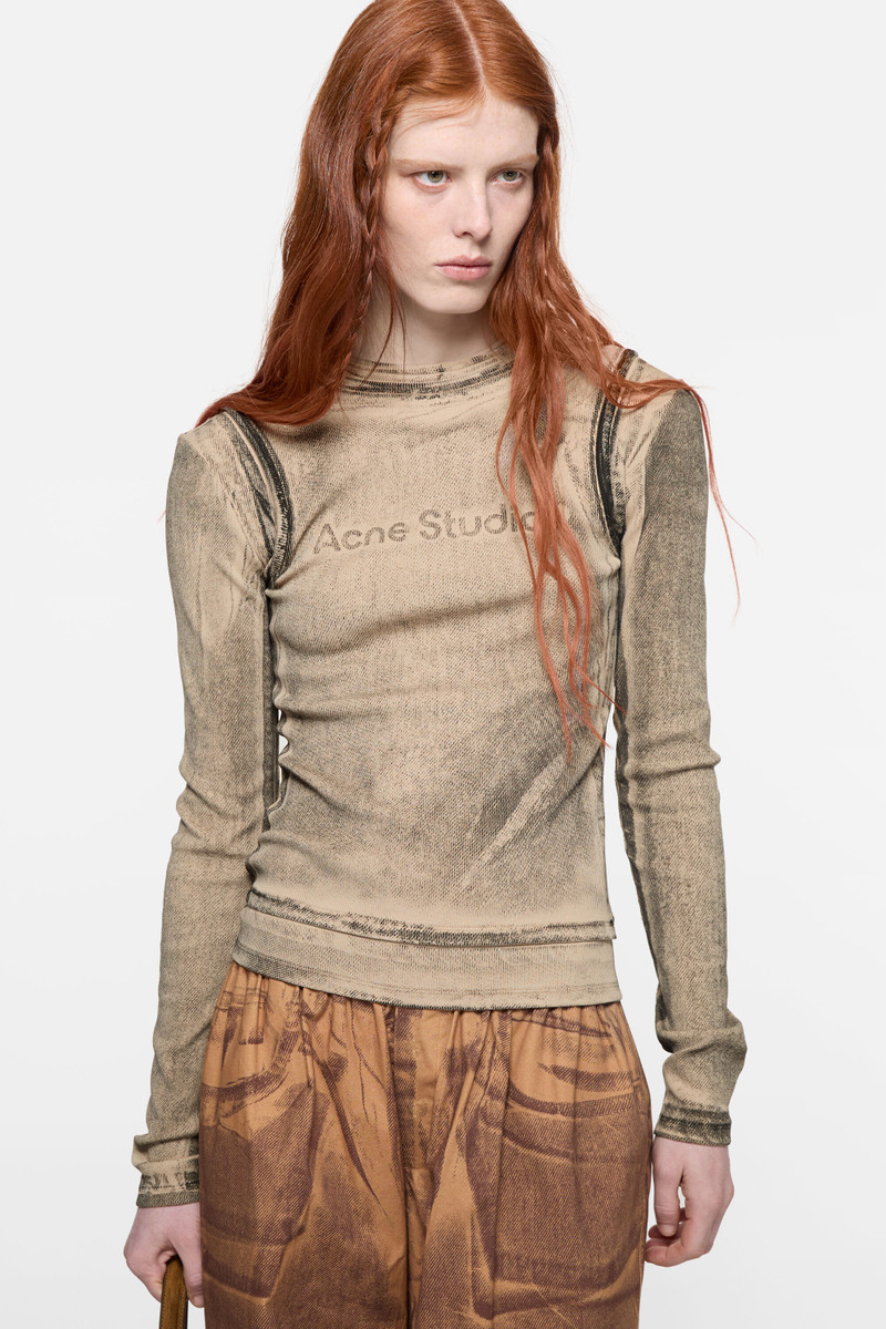 Layered Printed T-shirt - Pumpkin orange 4