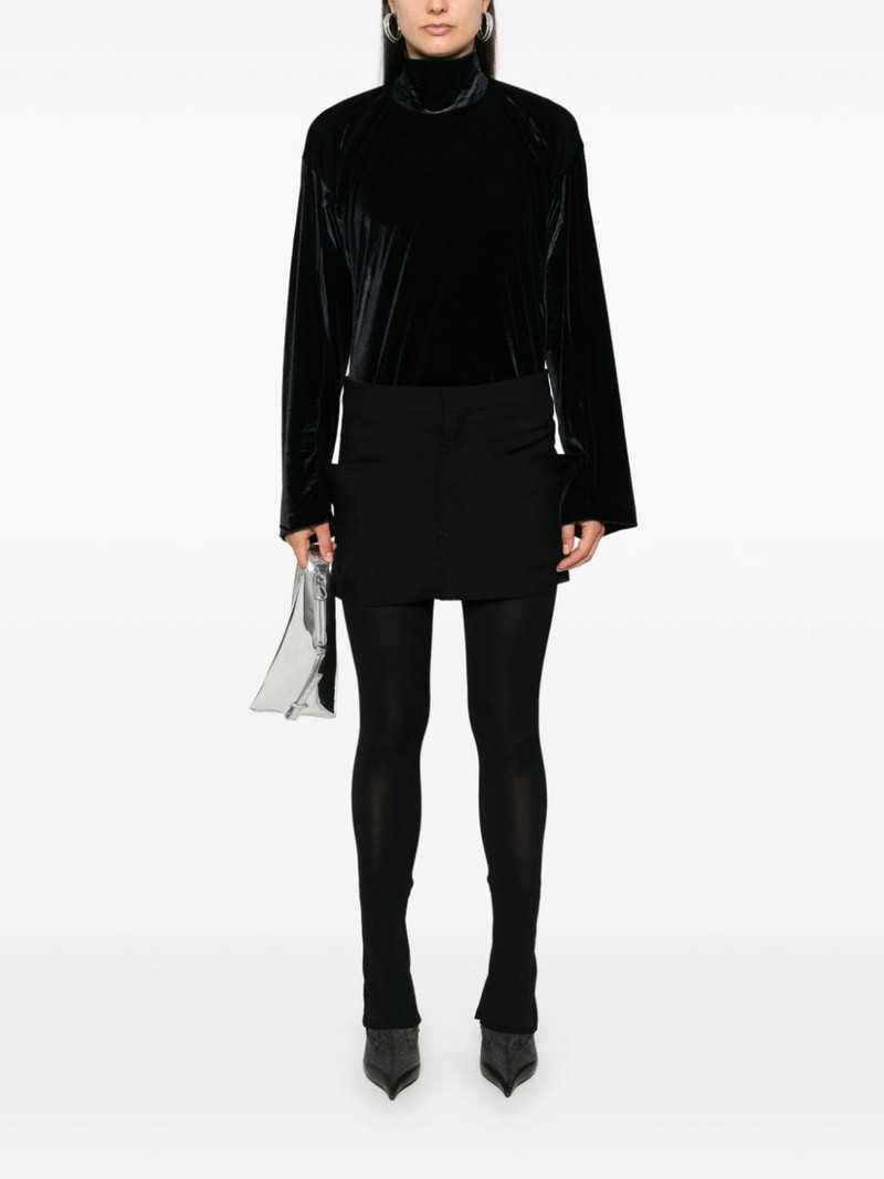 ALAINPAUL velour high-neck top outlook