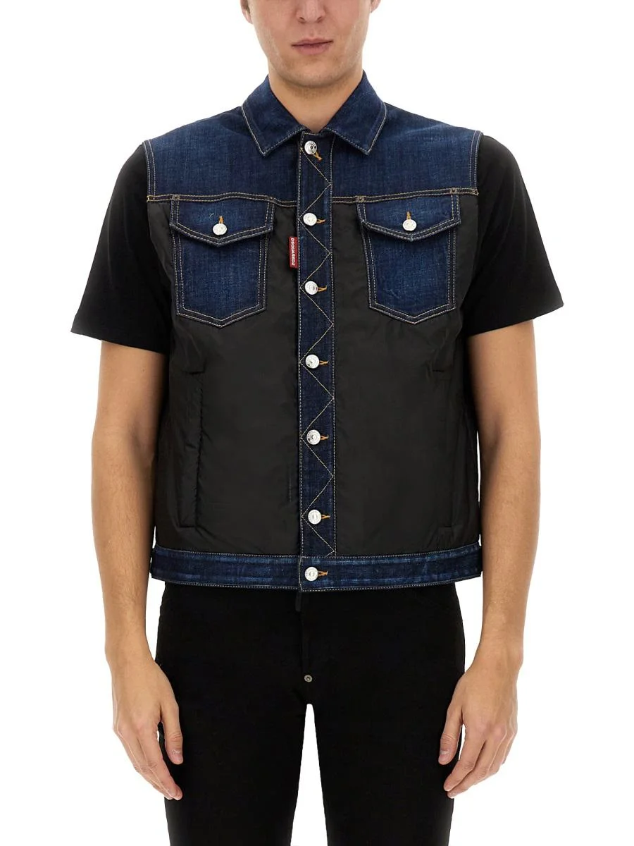 Dsquared2 Denim Puffer Vest - 1