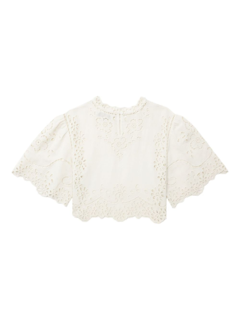 embroidered bell-sleeve top - 3