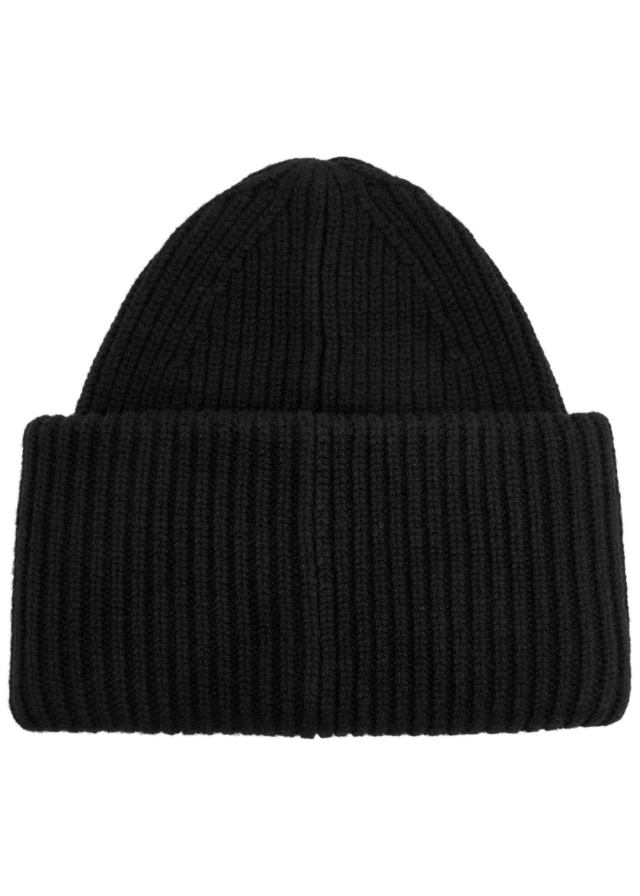Acne Studios Pansy Face Ribbed Wool-blend Beanie - 2