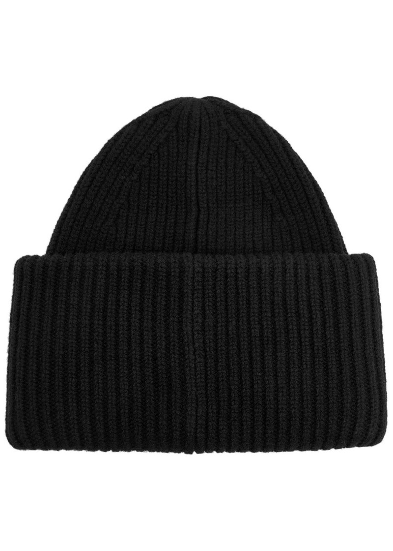 Acne Studios Acne Studios Pansy Face Ribbed Wool-blend Beanie outlook