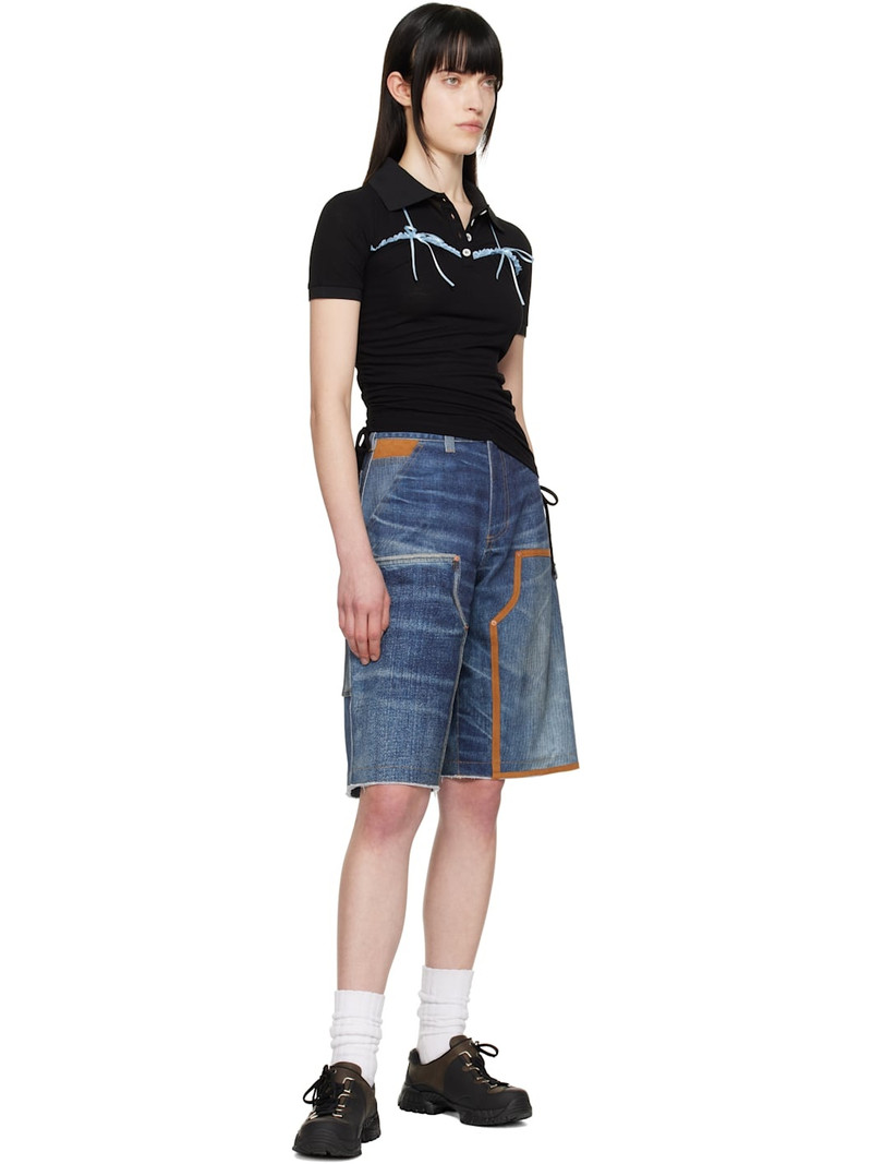 Andersson Bell Blue Trompe L'oeil Double-Knee Denim Shorts outlook