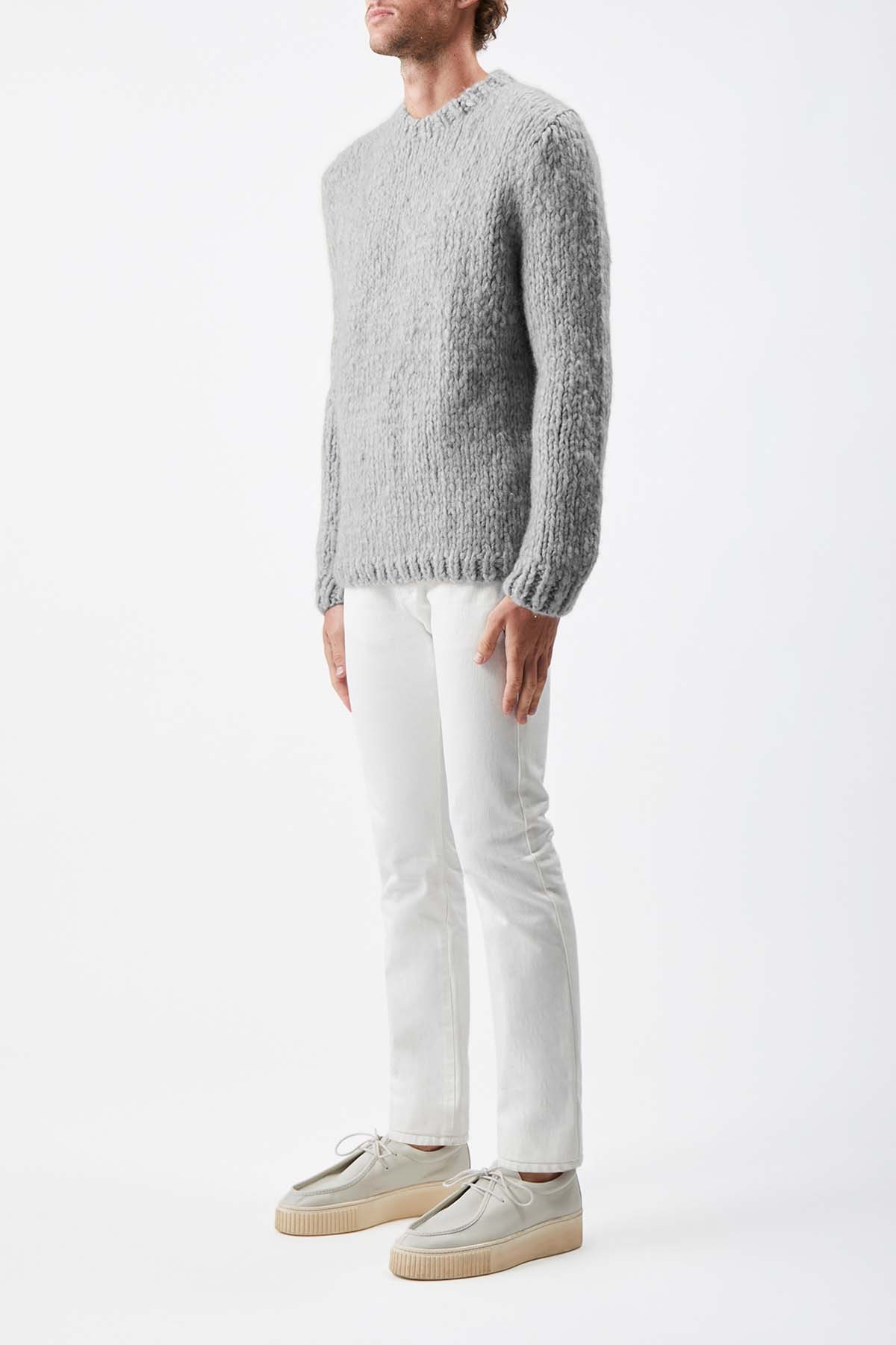 Lawrence Knit Sweater in Heather Grey Welfat Cashmere - 3